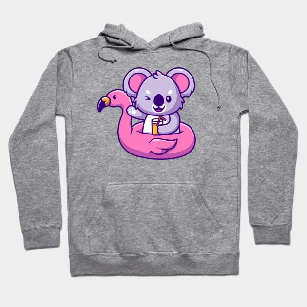 Cute Koala Summer With Flamingo Tires And Orange Juice Hoodie by Catalyst Labs